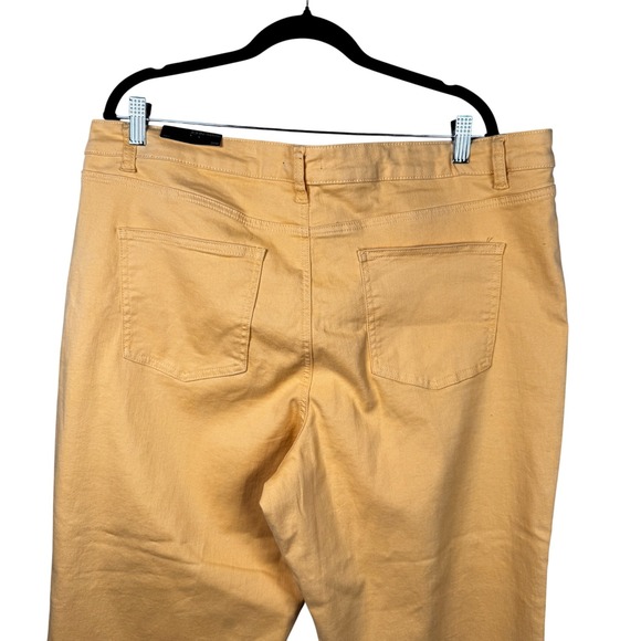 JOHN MARK Happy Days 'Maize' Gold Ankle Raw Hem Straight Leg Pants Sz 20W NWT - Picture 6 of 13